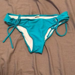 Blue Keyhole Bikini Bottom -Small